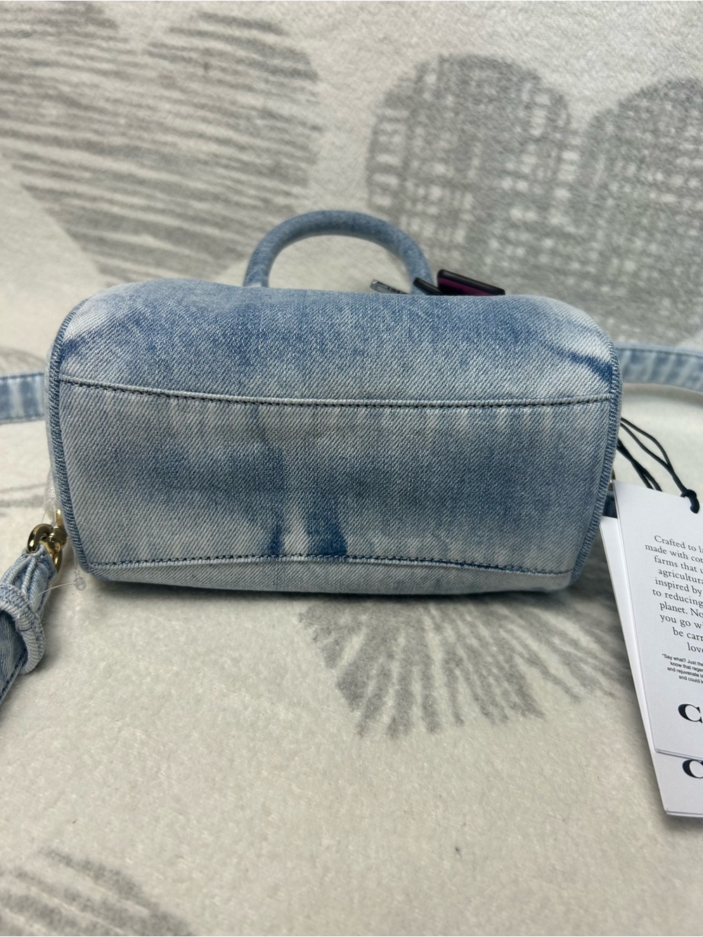 NWT Coach Mini Rowan Crossbody Bag Loved Denim CDY30 - Picture 7 of 16